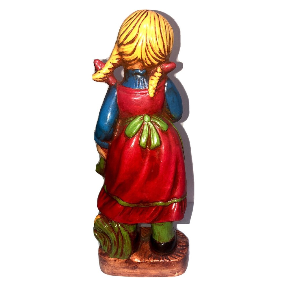 Young Blue-eyed Blonde Girl Holding Flowers © 1972 CERAMICHROME Figure #34 - Picture 3 of 6